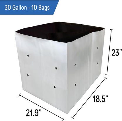 A.A 30 Gallon Grow Bags Black and White Poly Nursery Bags for Plants, Tree Grow, Greenhouse (10