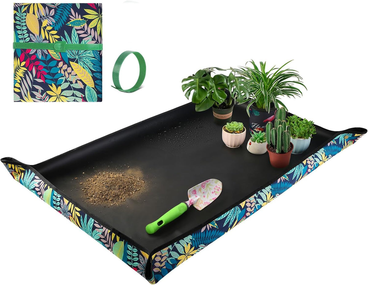 Extra Large Repotting Mat for Indoor Plant Transplanting and Mess Control 43.5"x 29.5" Thick