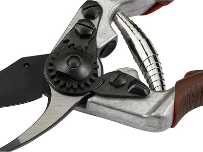 FELCO 6 ELITE Pruning Shears – 7.7" Swiss-Made Garden Clippers with Leather-Wrapped Handle for