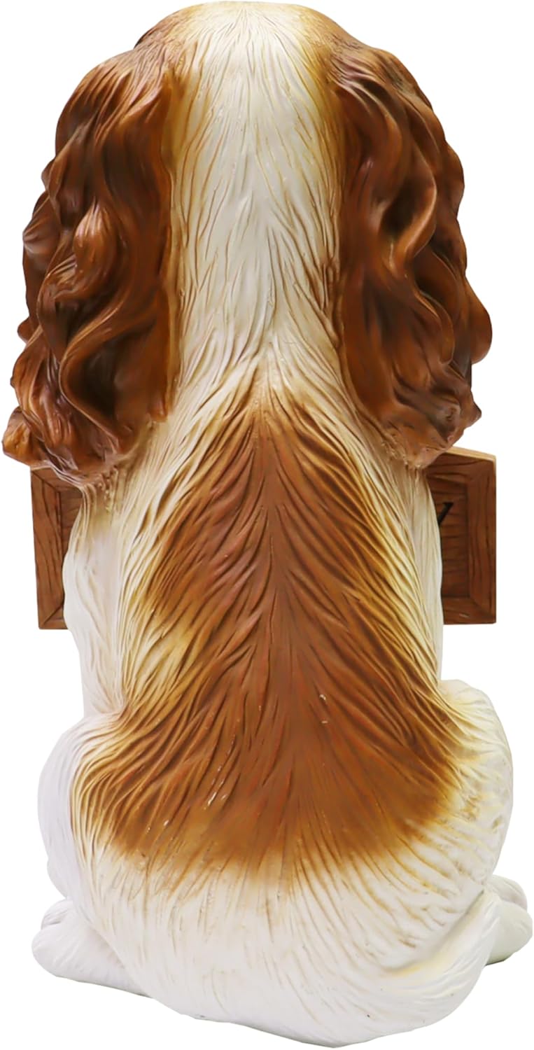 Nature's Mark Cocker Spaniel Dog Puppy Statue with Reversible Welcome Sign and Go Away Sign Resin