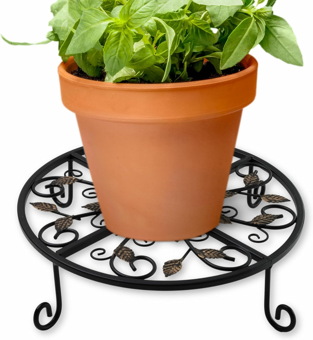 Metal Plant Stand – 2-Pcs Set 12-inch Outdoor and Indoor Plant Stand – Modern Plant Holder for