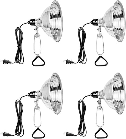 Simple Deluxe Clamp Lamp Light with 8.5 Inch Adjustable Aluminum Reflector and 6 Feet Cord, up to