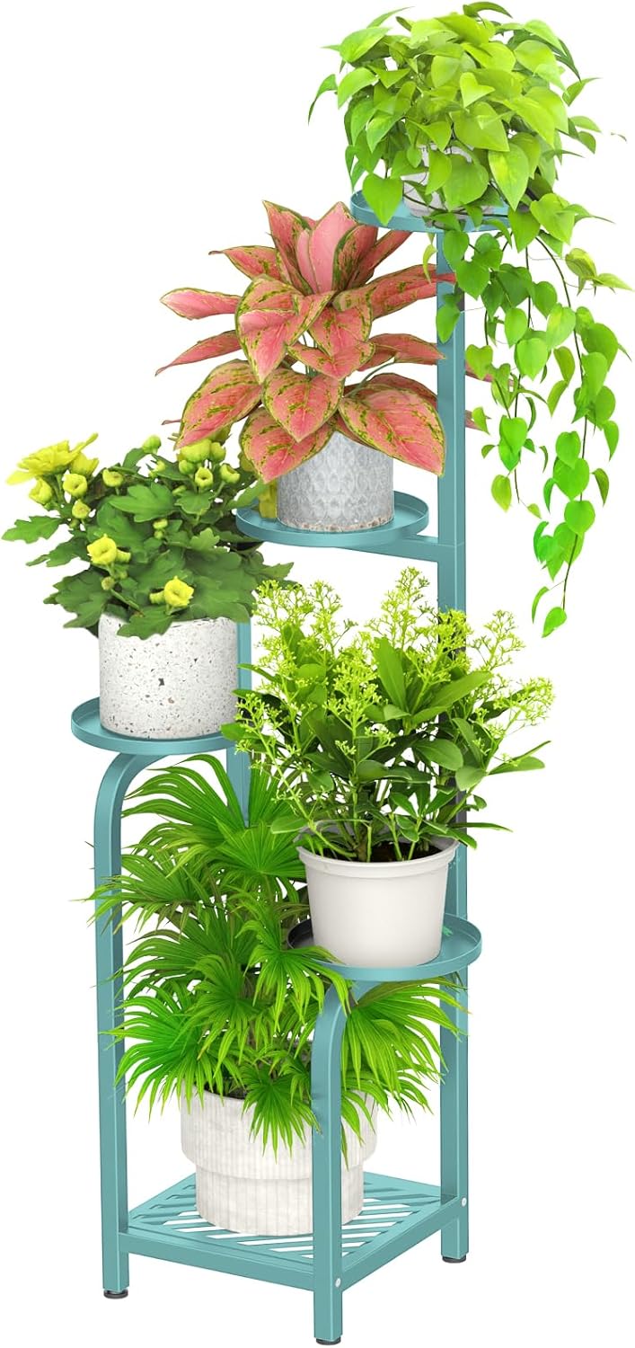 TOSKING 5 Tier Tall Plant Stand Indoor Outdoor, Heavy Duty Corner Shelf for Plants & Decor, Space