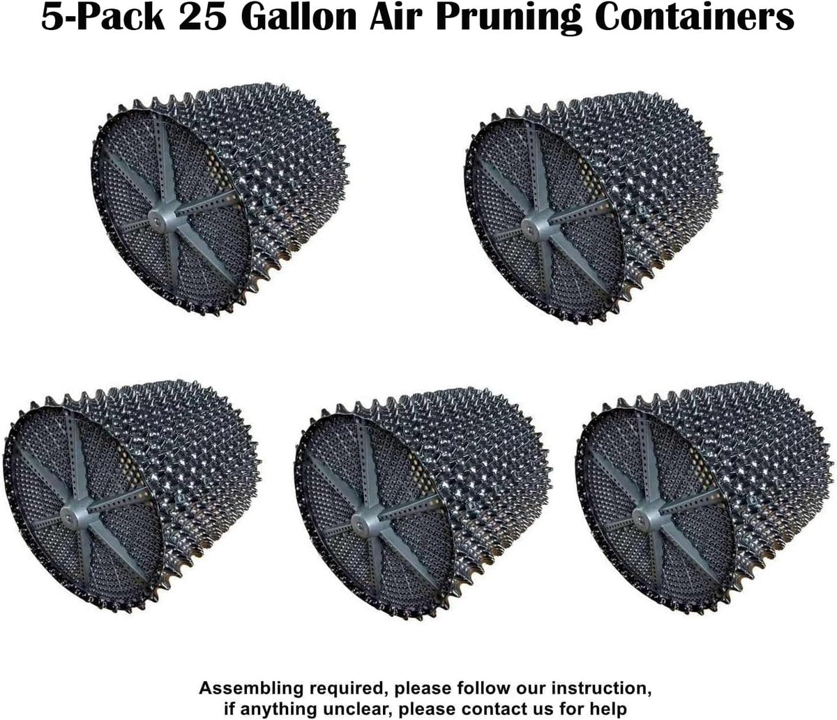 25 Gallon Air Pruning Containers 5-Pack, 100 Liter 20" X 20" D/H Special Packing Interlocked Large