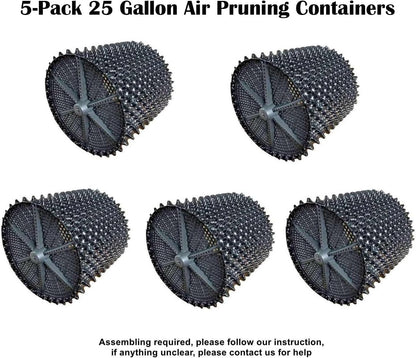 25 Gallon Air Pruning Containers 5-Pack, 100 Liter 20" X 20" D/H Special Packing Interlocked Large