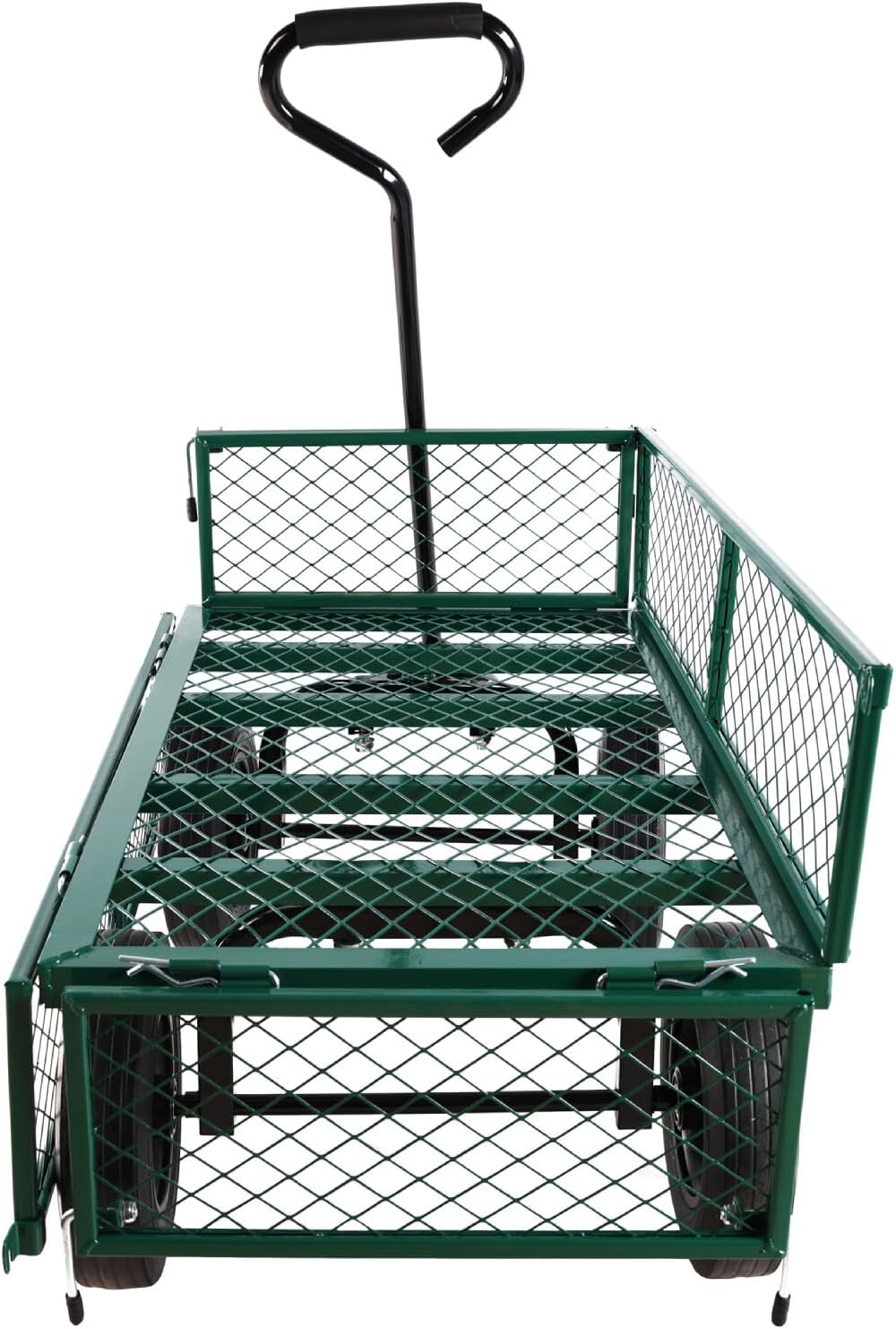Heavy-Duty Solid Tire Garden Dump Cart - 4.86 cu. ft. Yard Wagon Cart with 600 LBS Capacity &
