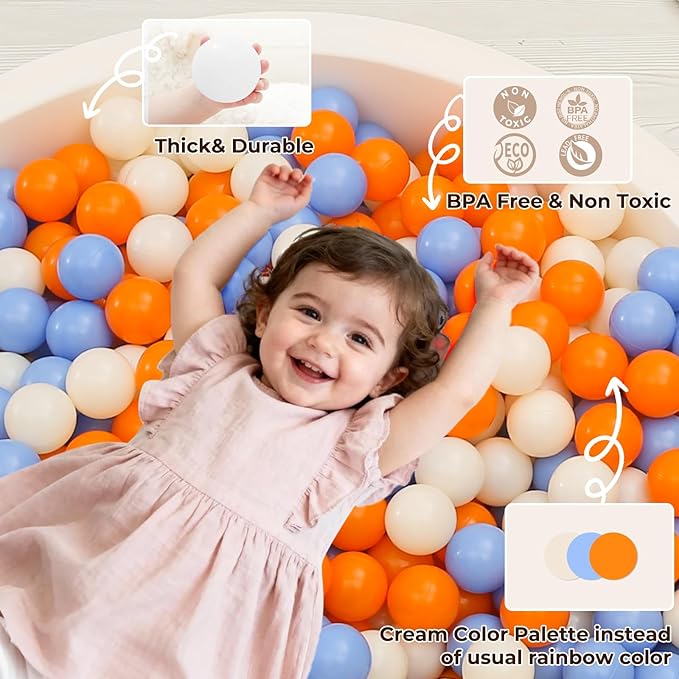 TRENDPLAY Plastic Balls for Ball Pits 2.2 Inch, Pack of 50 100 200 500 Hollow Balls, Perfect for