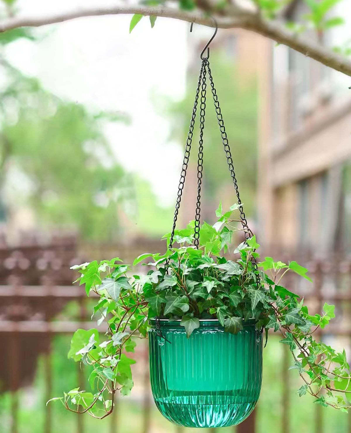 Melphoe 2 Pack Self Watering Hanging Planters Indoor Flower Pots, 6.5 Inch Outdoor Hanging Basket