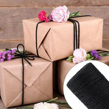 2mm 328 Feet Black Natural Jute Twine, for Crafts Gift, Craft Projects, Wrapping, Bundling