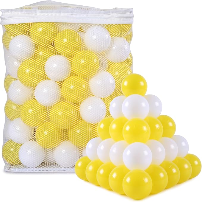Ball Pit Balls for Kids, Plastic Refill 2.2 Inch Balls, 100 Pack, Bright Colors, Phthalate and BPA