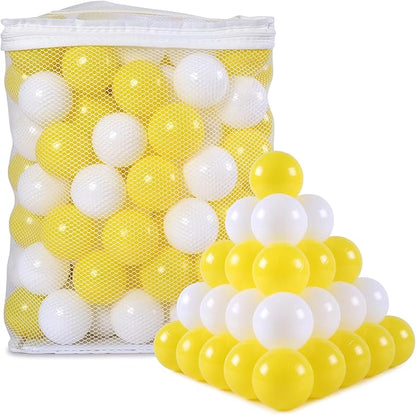 Ball Pit Balls for Kids, Plastic Refill 2.2 Inch Balls, 100 Pack, Bright Colors, Phthalate and BPA