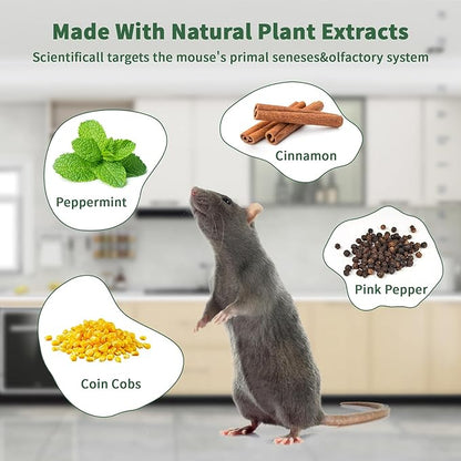 Mouse Rodent Repellent, 24 Pack Peppermint Oil to Repel Mice and Rats– Works for Mice Repellent