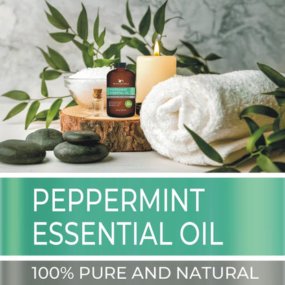 Peppermint Essential Oil - Huge 4 FL OZ - 100% Pure & Natural – Premium Natural Oil with Glass