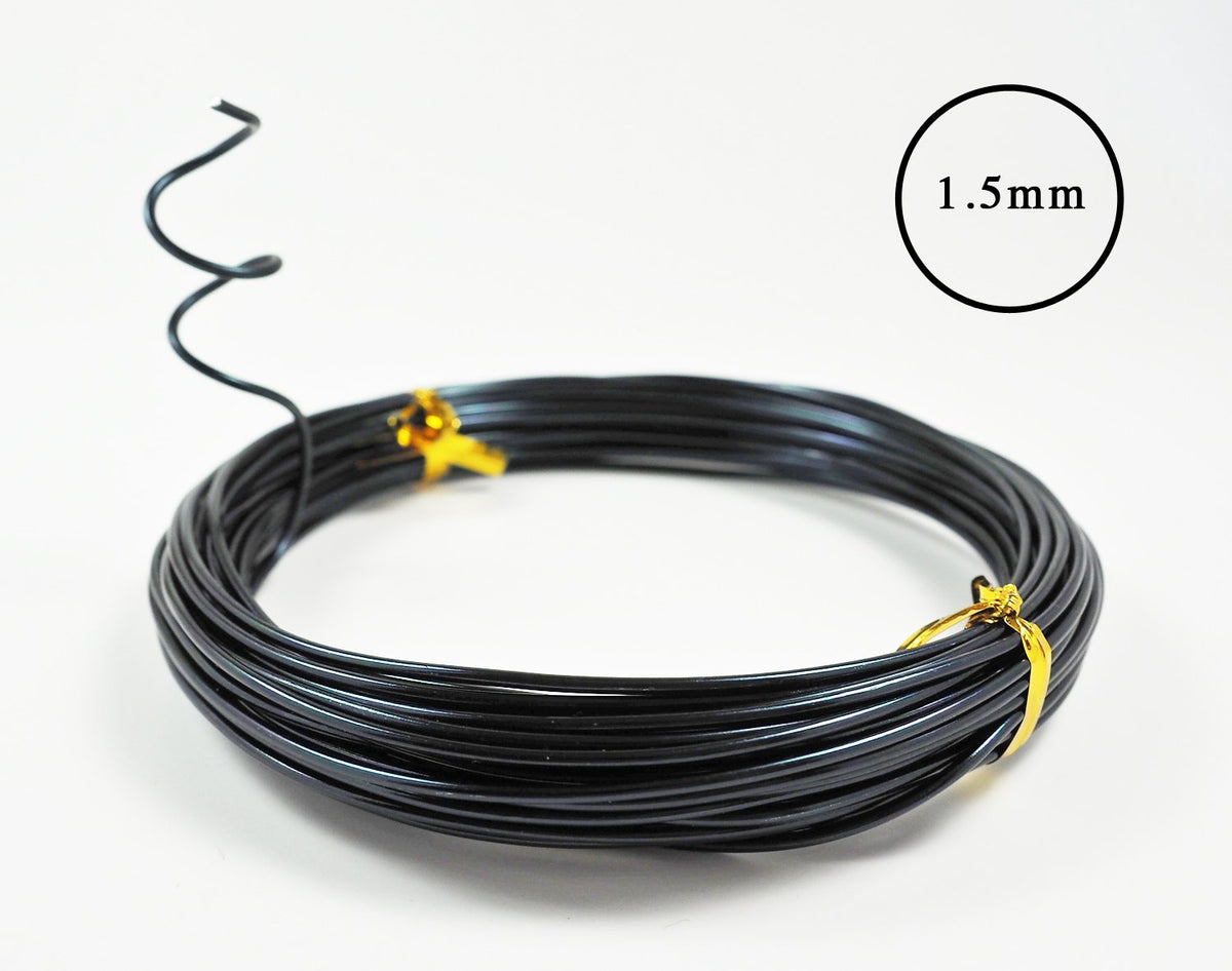Anodized Aluminum Bonsai Training Wire 5-Size Starter Set with Canvas Bag - 1.0mm, 1.5mm, 2.0mm