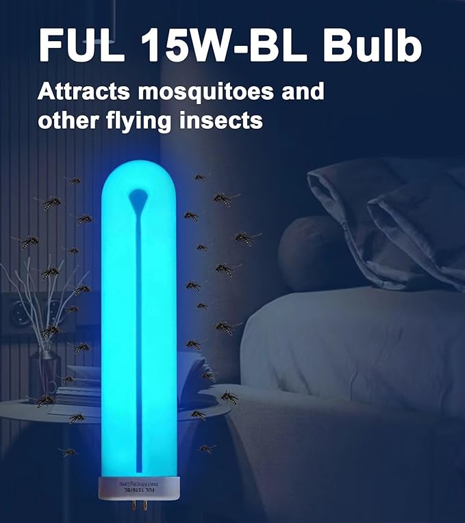 Bug Zapper Replacement Light Bulb 15 Watt, U Shapped Insect Attracting Trap Bulb FUL15-BL 7.7
