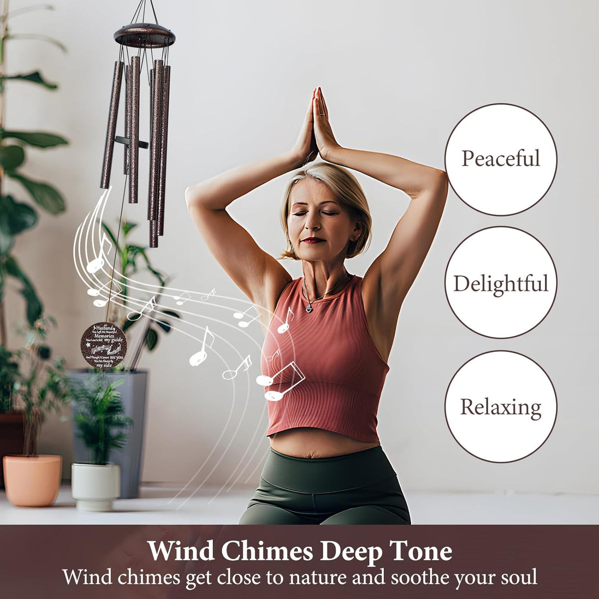 Memorial Sympathy Gifts for Loss of Husband, 25" Memorial Wind Chimes for Lose of Husband Sympathy