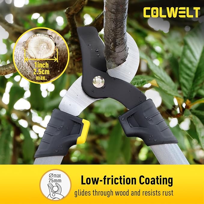 Colwelt Loppers Hedge Clippers Garden Shears 3Pcs, Compact Garden Loppers Shear Set with