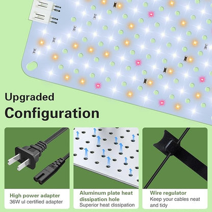 24W Ultra-Thin Panel Full Spectrum Grow Lights, 384 LEDs Plant Grow Light for Indoor Plants with