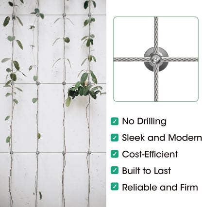 40 Pack Wall Trellis Wire Clamps & Cross Cable Clamps, T316 Stainless Steel Heavy Duty (0.5" OD)