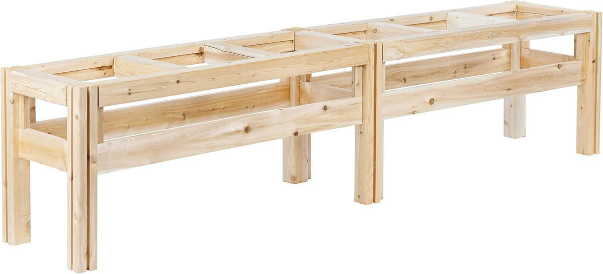 Greenes Fence Six Bucket Elevated Cedar Wood Garden Frame, 84 in. x 16 in. x 20 in. - Made in USA