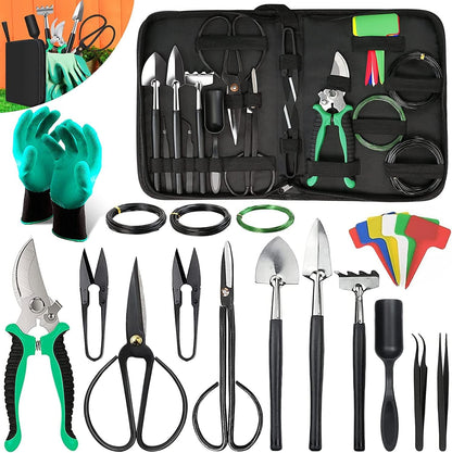 Bonsai Tools Kit- 24 PCS Bonsai Tree Kit Tools for Beginners, Bonsai Tool Set Bonsai Starter