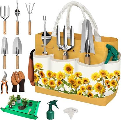 22Pcs Gardening Tools Set for Women Heavy Duty Garden Hand Tool Kit Gifts for Mom Beginner Gardener