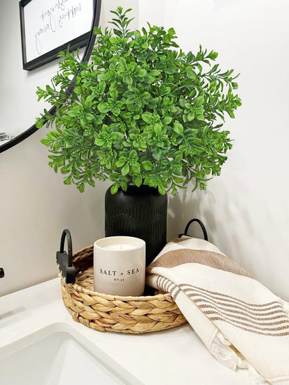 Artificial 5Pcs Faux Seeded Eucalyptus Leaves Stems Fake Plants Sharp UV Resistant Faux Plastic
