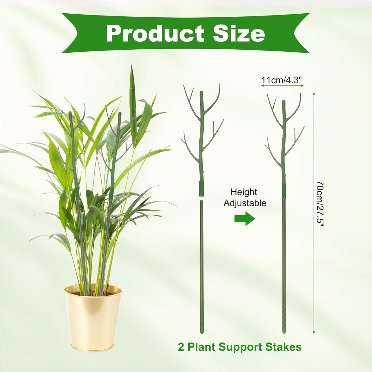 uxcell 2 Pcs Plant Support Stakes, 27.5" Twig Plant Stem Support Structures Garden Branches Plants