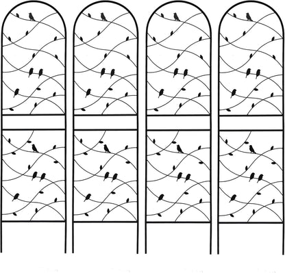 Metal Garden Trellis Rustproof Trellis for Climbing Plants Outdoor Flower Support Bird Deco