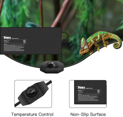 iPower 8 by 18-Inch Reptile Heat Mat with Temperature Adjustable Controller Knob, LCD Digital
