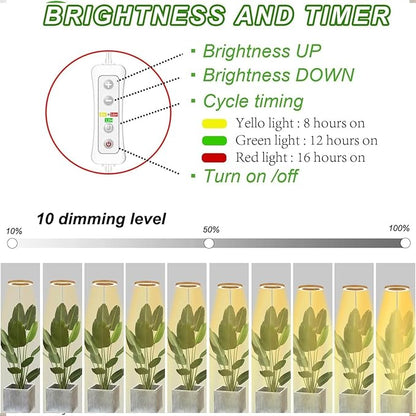 yadoker Plant Grow Light, LED Growing Light Full Spectrum for Indoor Plants,Aluminum Wood Grain