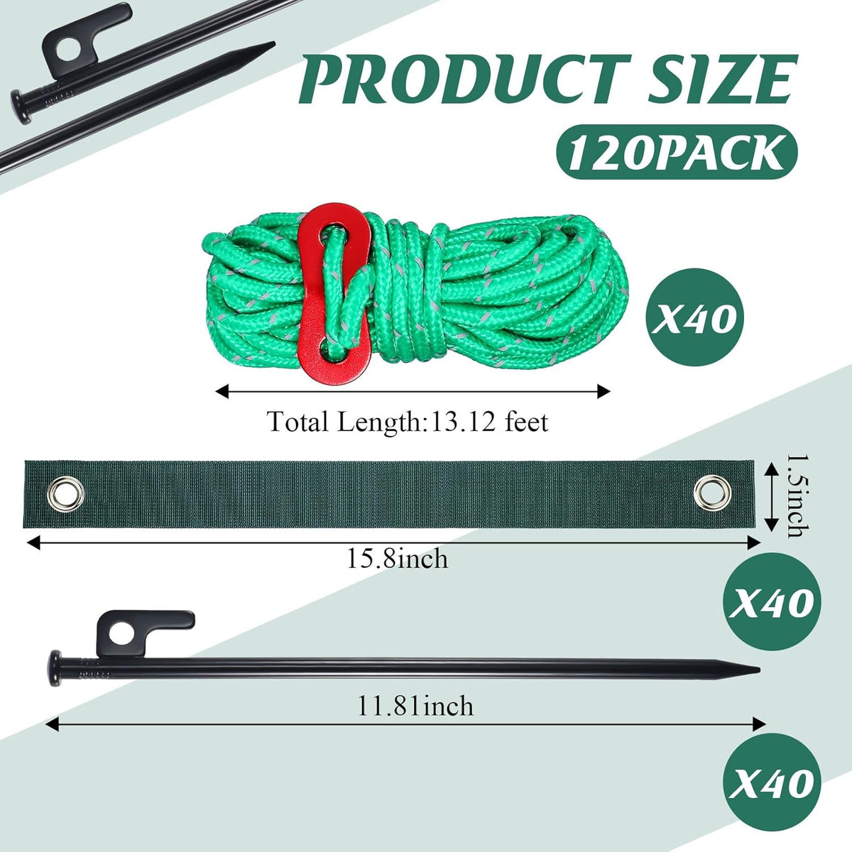 Suzile 120 Pcs Tree Stake Kit, Heavy Duty Tree Staking and Supports for Leaning Trees Include 11.