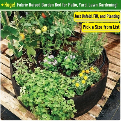 300 Gallon Large Raised Garden Bed Bag (60x24 inch) Big Garden Bag Sturdy Plant Grow Bag for