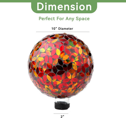 Lily's Home Colorful Mosaic Glass Gazing Ball, Designed with a Stunning Holographic Petal Mosaic