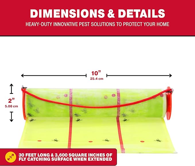 Catchmaster Giant Fly Glue Trap 1-Pack 30 Feet Each, Adhesive Fly Traps Outdoor, Sticky Bug