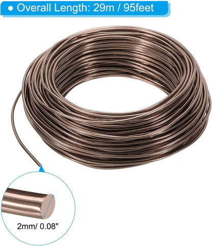 PATIKIL 2mm x 95ft Bonsai Training Wire,Floral Wire Stems Anodized Aluminum Tree Wire for Gardening