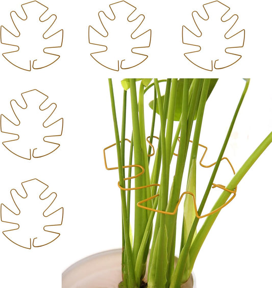 Spiritlele 5 Pcs Yellow Plant Stem Support Holder Set Monstera Plant Support Clamp Growth