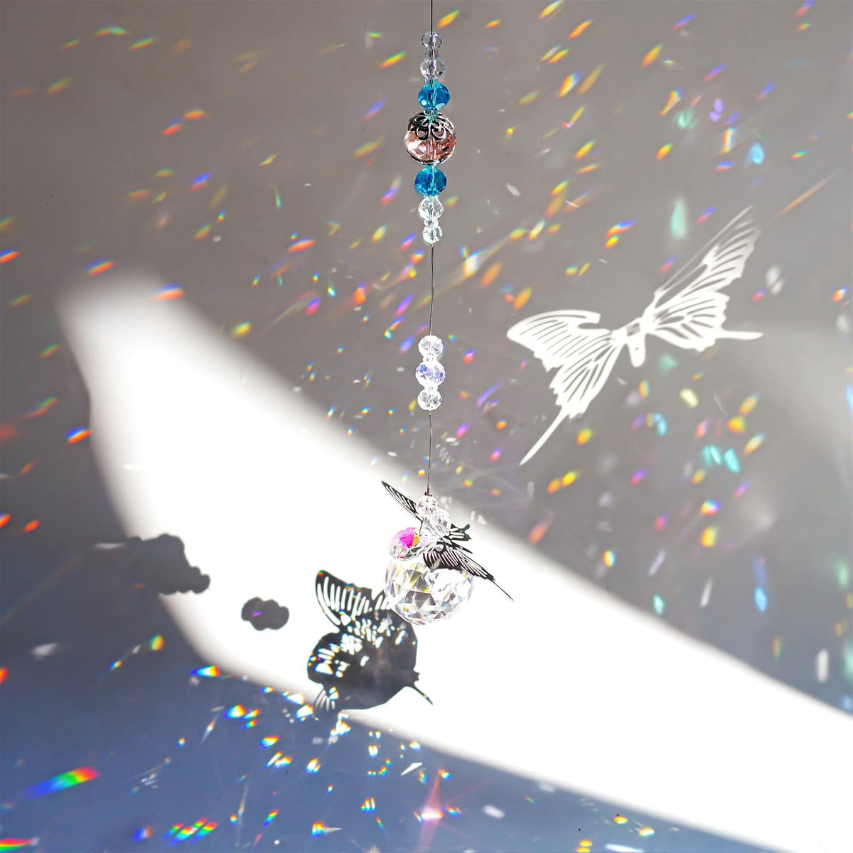 H&D HYALINE & DORA 30mm Handmade Butterfly Crystal Ball Prism Rainbow Maker Hanging Suncatcher Home
