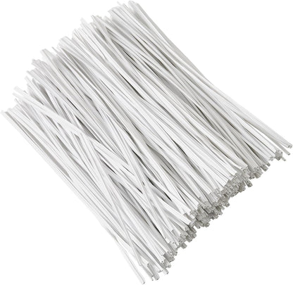 Tangyinrd 300 Pcs 6 inch White Plastic Twist Ties, Cable Ties, for Bags, Gardening Tools