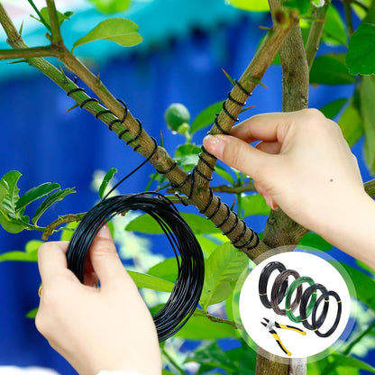 5 Roll Bonsai Wires, Anodized Aluminum Bonsai Training Wire with Wire Cutter, 3 Colors and 3 Sizes