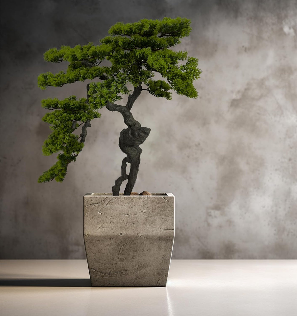 3.5ft（43in） Artificial Bonsai Tree Juniper Faux Plants Indoor Big Fake Plants Decor with Ceramic