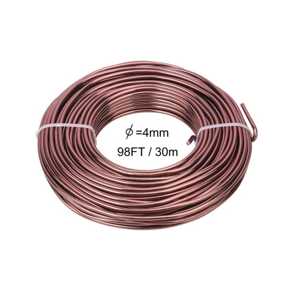 98 Feet Brown Anodized Aluminum Bonsai Training Wire, 4.0mm Anodized Aluminum Wire, 98 Feet Bonsai
