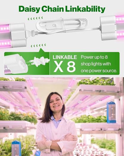 Sunco 2ft Grow Light LED, 20W, Full Spectrum, for Seed Starting, Seedling, Indoor Plants, Plug in