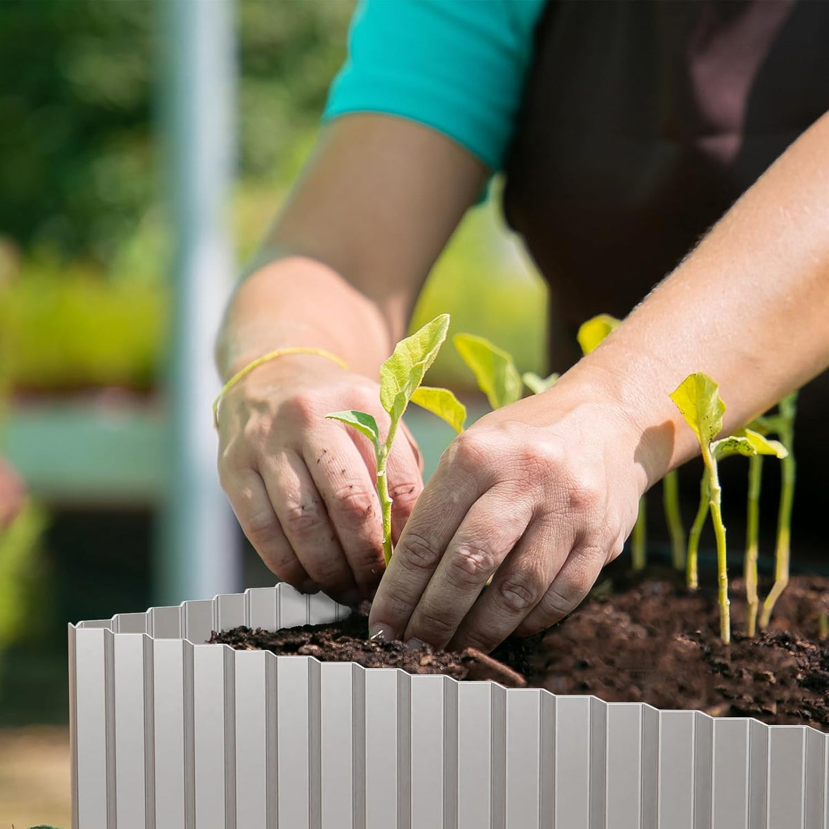SnugNiture Corrugated Metal Garden Edging,6" x 50' Sturdy Lawn Edging Border,Landscape Edging