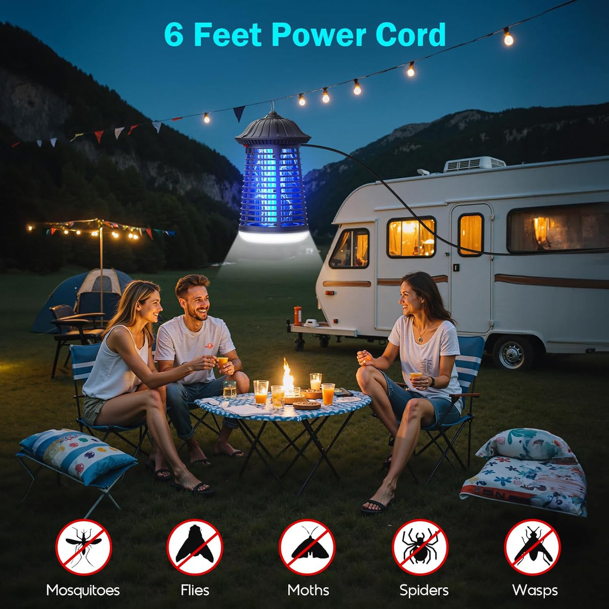 Bug Zapper Indoor Outdoor with LED Light, ZECHUAN Mosquito Killer Lantern, Electronic Fly Trap