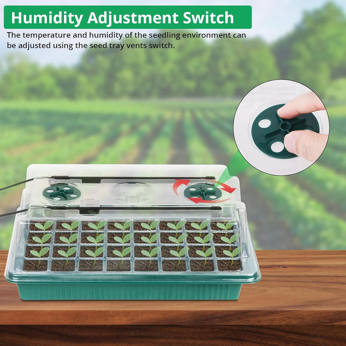 Sondiko Seed Starter Tray with Grow Light, 80 Cells Seed Starter Kit with Humidity Dome, Adjustable