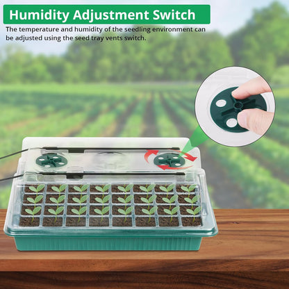 Sondiko Seed Starter Tray with Grow Light, 80 Cells Seed Starter Kit with Humidity Dome, Adjustable