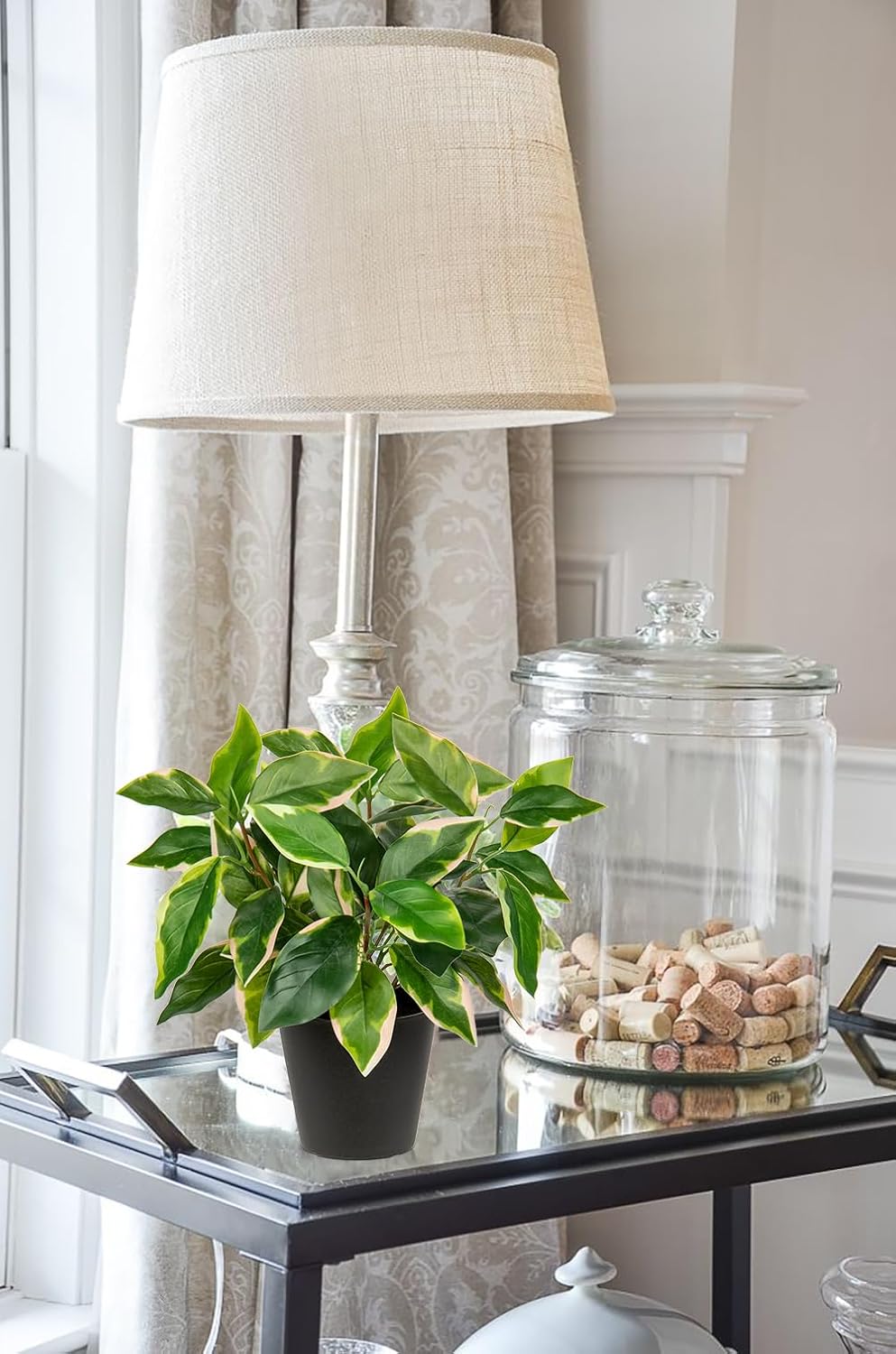 Artificial Plants Indoor Small Fake Plants in Pots Faux Pothos N‘ Joy Potted Plant Fake Indoor