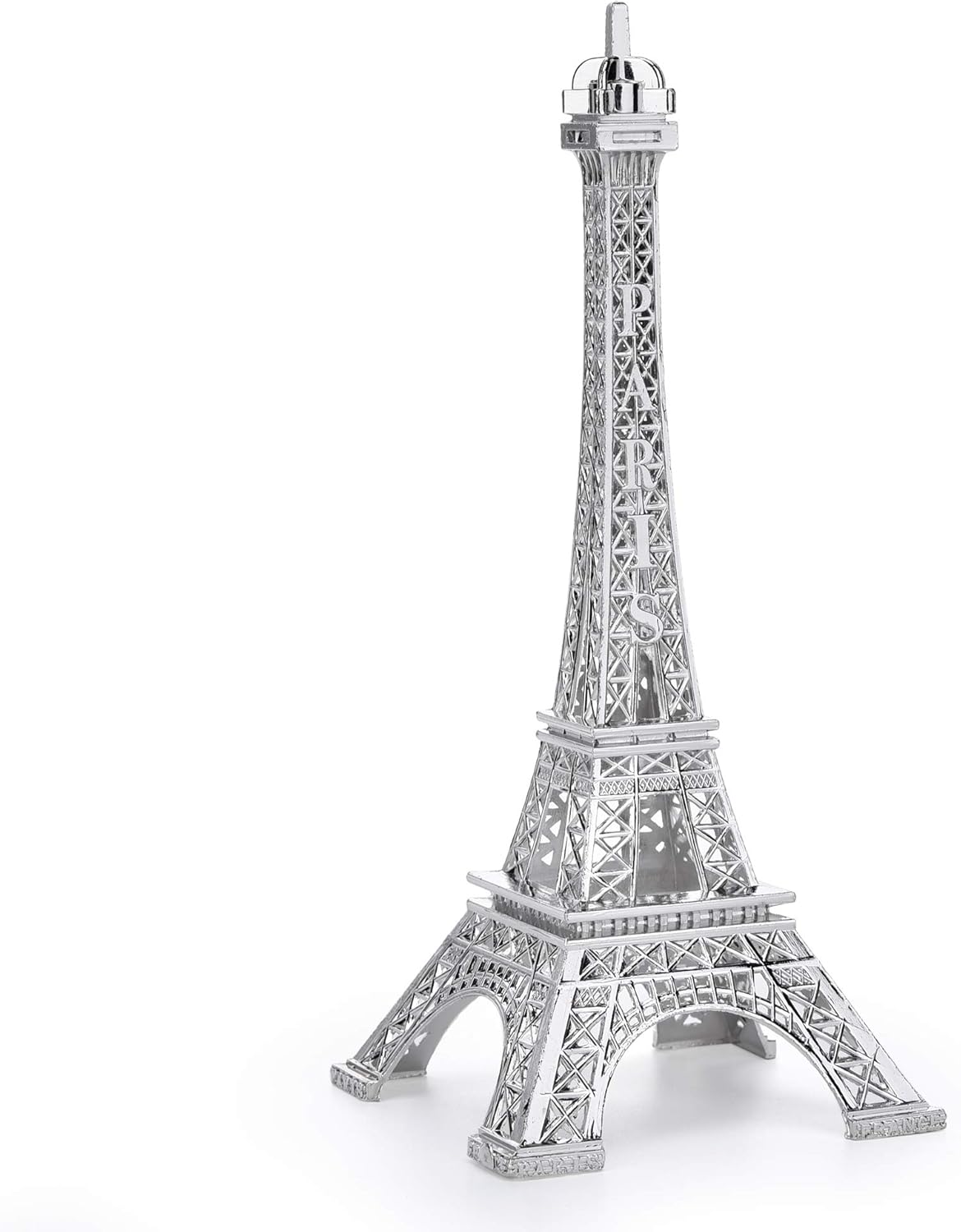 ESHATO Silver Metal Eiffel Tower Statue, 7inch Decorative Figurine Replica Stand Holder for Cake
