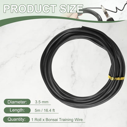 Bonsai Training Wire, 3.5mm x 16.4 ft Anodized Aluminum Floral Plant Training Wire Bendable Metal